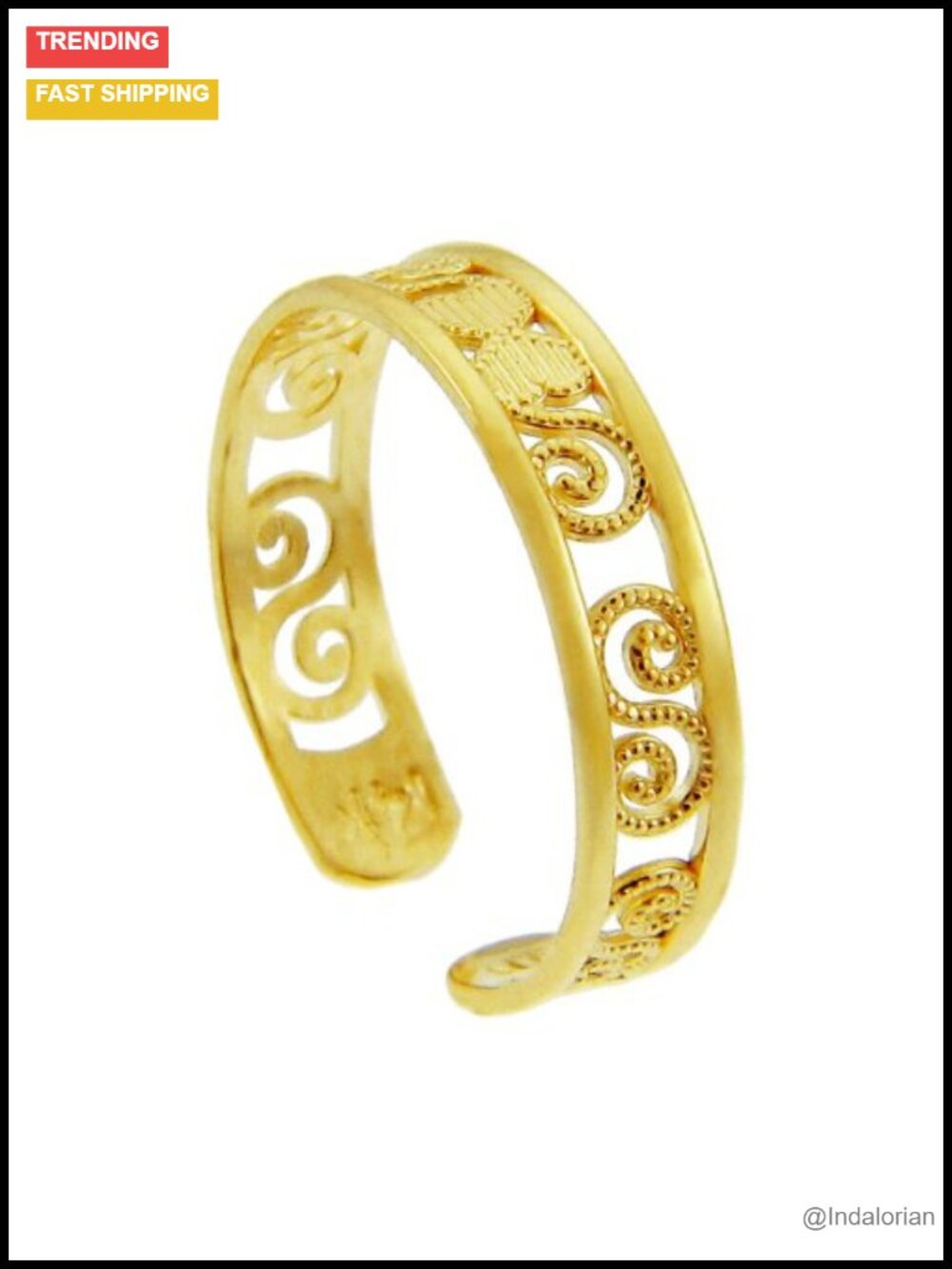 14K Solid Gold Toe Ring
